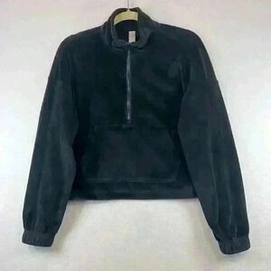 90 Degree by Reflex Jacket Black Women Size Small Full Zip Velvety Fleece